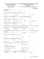 Đề thi thử THPT quốc gia 2019 môn toán lần 2   trường THPT chuyên sơn la 