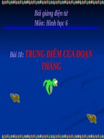 Bài giảng Hình học 6 chương 1 bài 10: Trung điểm của đoạn thẳng