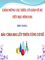 Bài giảng Số học 6 chương 1 bài 8: Chia hai lũy thừa cùng cơ số