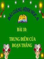 Bài giảng Hình học 6 chương 1 bài 10: Trung điểm của đoạn thẳng