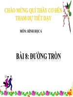 Bài giảng Hình học 6 chương 2 bài 8: Đường tròn