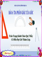 Bài giảng Hình học 6 chương 2 bài 6: Tia phân giác của góc