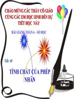 Bài giảng Số học 6 chương 2 bài 12: Tính chất của phép nhân