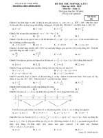 Đề thi thử THPT quốc gia 2019 môn toán lần 1   trường THPT bình minh 