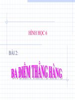 Bài giảng Hình học 6 chương 1 bài 2: Ba điểm thẳng hàng