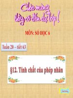 Bài giảng Số học 6 chương 2 bài 12: Tính chất của phép nhân