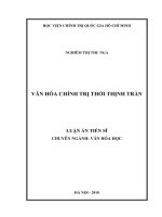 LUẬN ÁN TIẾN SĨ VĂN HÓA CHÍNH TRỊ THỜI THỊNH TRẦN