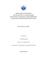 NHỮNG NHÂN TỐ ẢNH HƯỞNG ĐẾN SỰ HÀI LÒNG CỦA DOANH NGHIỆP ĐỐI VỚI CHẤT LƯỢNG DỊCH VỤ HÀNH CHÍNH CÔNG TẠI BAN QUẢN LÝ KHU KINH TẾ TỈNH TÂY NINH