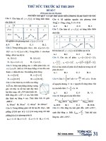 Đề thử sức trước kỳ thi THPTQG 2019 môn Toán – Toán Học Tuổi Trẻ (Đề số 7)