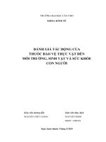 Đánh giá tác động của thuốc bảo vệ thực vật đến môi trường, sinh vật và sức khỏe con người