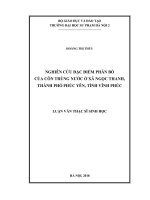 Luận văn nghiên cứu đặc điểm phân bố của côn trùng nước ở xã ngọc thanh, thành phố phúc yên, tỉnh vĩnh phúc 