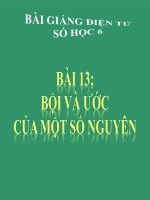 Bài giảng Số học 6 chương 2 bài 13: Bội và ước của một số nguyên