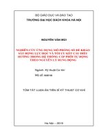 Nghiên cứu ứng dụng mô phỏng số để khảo sát động lực học và tối ưu kết cấu điều hướng trong hệ thống cấp phôi tự động theo nguyên lý rung động tt