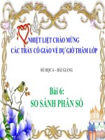 Bài giảng Số học 6 chương 3 bài 6: So sánh phân số
