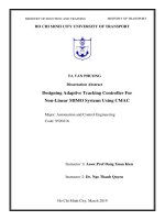 Thiết kế bộ điều khiển bám đuổi thích nghi cho hệ thống phi tuyến MIMO sử dụng CMAC tt tiếng anh 