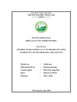 (Khóa luận tốt nghiệp) Tìm hiểu về hoạt động của cán bộ khuyến nông xã Bình Yên - huyện Định Hóa - tỉnh Thái Nguyên