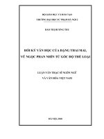 Luận văn hồi ký văn học của đặng thai mai, vũ ngọc phan nhìn từ góc độ thể loại 