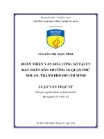 Hoàn thiện văn hóa công sở tại ủy ban nhân dân phường 10, quận phú nhuận, thành phố hồ chí minh 