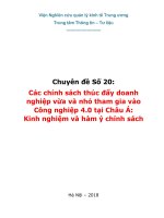 Báo cáo chuyên đề: Các chính sách thúc đẩy doanh nghiệp vừa và nhỏ tham gia vào Công nghiệp 4