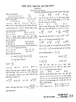 Đề thử sức trước kỳ thi THPT quốc gia 2019 môn toán – toán học tuổi trẻ (đề số 4) 