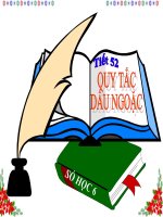 Bài giảng Số học 6 chương 2 bài 8: Quy tắc dấu ngoặc