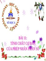 Bài giảng Số học 6 chương 3 bài 11: Tính chất cơ bản của phép nhân phân số