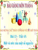 Bài giảng Số học 6 chương 2 bài 13: Bội và ước của một số nguyên