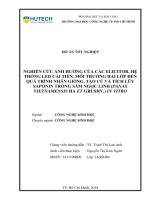 Nghiên cứu ảnh hưởng của các elicitor, hệ thống LED cải tiến, môi trường hai lớp đến quá trình nhân giống, tạo củ và tích lũy saponin trong sâm ngọc linh (panax vietnamensis ha et grushv ) in vitro 