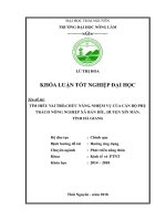 (Khóa luận tốt nghiệp) Tìm hiểu vai trò,chức năng, nhiệm vụ của cán bộ phụ trách nông nghiệp xã Bản Díu - huyện Xín Mần - tỉnh Hà Giang