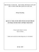 Quản lý nhà nước đối với xuất bản phẩm âm nhạc dành cho cấp học mầm non tt 