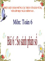 Bài giảng Số học 6 chương 3 bài 6: So sánh phân số
