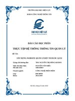 Báo cáo phân tích thiết kế hệ thống thông tin cho website đặt tour du lịch 1