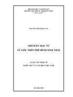 Luận văn thơ hàn mặc tử từ góc nhìn phê bình sinh thái 