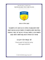 Nghiên cứu đề xuất công nghệ đốt phù hợp nhằm giảm thiểu ô nhiễm môi trường trong việc sử dụng vỏ hạt điều làm nhiên liệu đốt trên địa bàn tỉnh tây ninh 