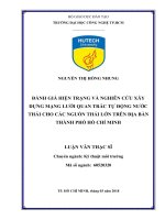 Đánh giá hiện trạng và nghiên cứu xây dựng mạng lưới quan trắc tự động nước thải cho các nguồn thải lớn trên địa bàn thành phố hồ chí minh 