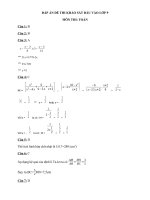 ĐÁP ÁN ĐỀ THI KHẢO SÁT ĐẦU VÀO LỚP 9