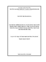 Vận dụng chính sách của Ngân hàng Nhà nước trong phát triển dịch vụ thẻ tại Ngân hàng Thương mại Cổ phần Ngoại thương Việt Nam chi nhánh Phú Thọ (Luận văn thạc sĩ)