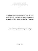 XÂY DỰNG CHƯƠNG TRÌNH HỖ TRỢ TỰ HỌC VỀ VECTƠ VÀ PHƯƠNG PHÁP TỌA ĐỘ TRONG MẶT PHẲNG DỰA TRÊN PHẦN MỀM LECTORA