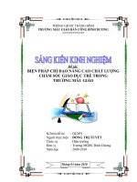 BIỆN PHÁP CHỈ đạo NÂNG CAO CHẤT LƯỢNG CHĂM sóc GIÁO dục TRẺ TRONG TRƯỜNG mẫu GIÁO 