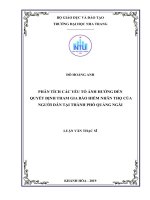 Phân tích các yếu tố ảnh hưởng đến quyết định tham gia bảo hiểm nhân thọ của người dân tại thành phố quảng ngãi 