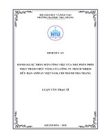 Đánh giá sự thoả mãn công việc của nhà phân phối thực phẩm chức năng của công ty trách nhiệm hữu hạn amway việt nam, chi nhánh nha trang 