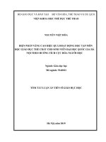 Biện pháp nâng cao hiệu quả hoạt động học tập môn học giáo dục thể chất cho sinh viên đại học quốc gia hà nội theo hướng tích cực hóa người học tt 