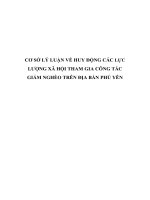 CƠ sở lý LUẬN về HUY ĐỘNG các lực LƯỢNG xã hội THAM GIA CÔNG tác GIẢM NGHÈO TRÊN địa bàn PHÚ yên 