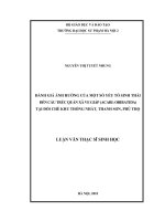 Luận văn đánh gía ảnh hưởng của một số yếu tố sinh thái đến ve giáp tại đồi chè khu thống nhất, thanh sơn, phú thọ 