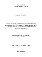 LATS Y HỌC Nghiên cứu tai nạn thương tích ở trẻ em dưới 16 tuổi và hiệu quả can thiệp của mô hình cộng đồng an toàn tại các xã vùng ven, thành phố Buôn Ma Thuột, tỉnh Đắk Lắk (TT)