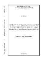 Luận văn nghiên cứu thực trạng và đề xuất giải pháp phát triển hệ thống cây bóng mát tại xã tiến thịnh, huyện mê linh, thành phố hà nội 