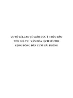 CƠ sở lí LUẬN về GIÁO dục ý THỨC bảo tồn GIÁ TRỊ  văn hóa LỊCH sử CHO CỘNG ĐỒNG dân cư ở hải PHÒNG 