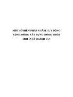 MỘT số BIỆN PHÁP NHẰM HUY ĐỘNG CỘNG ĐỒNG xây DỰNG NÔNG THÔN mới ở xã THÀNH lợi 