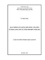 Quá trình xây dựng đời sống văn hóa ở tỉnh lạng sơn từ năm 1998 đến năm 2015 