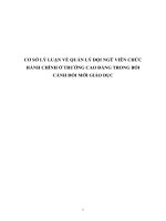 CƠ sở lý LUẬN về QUẢN lý đội NGŨ VIÊN CHỨC HÀNH CHÍNH ở TRƯỜNG CAO ĐẲNG TRONG bối CẢNH đổi mới GIÁO dục 